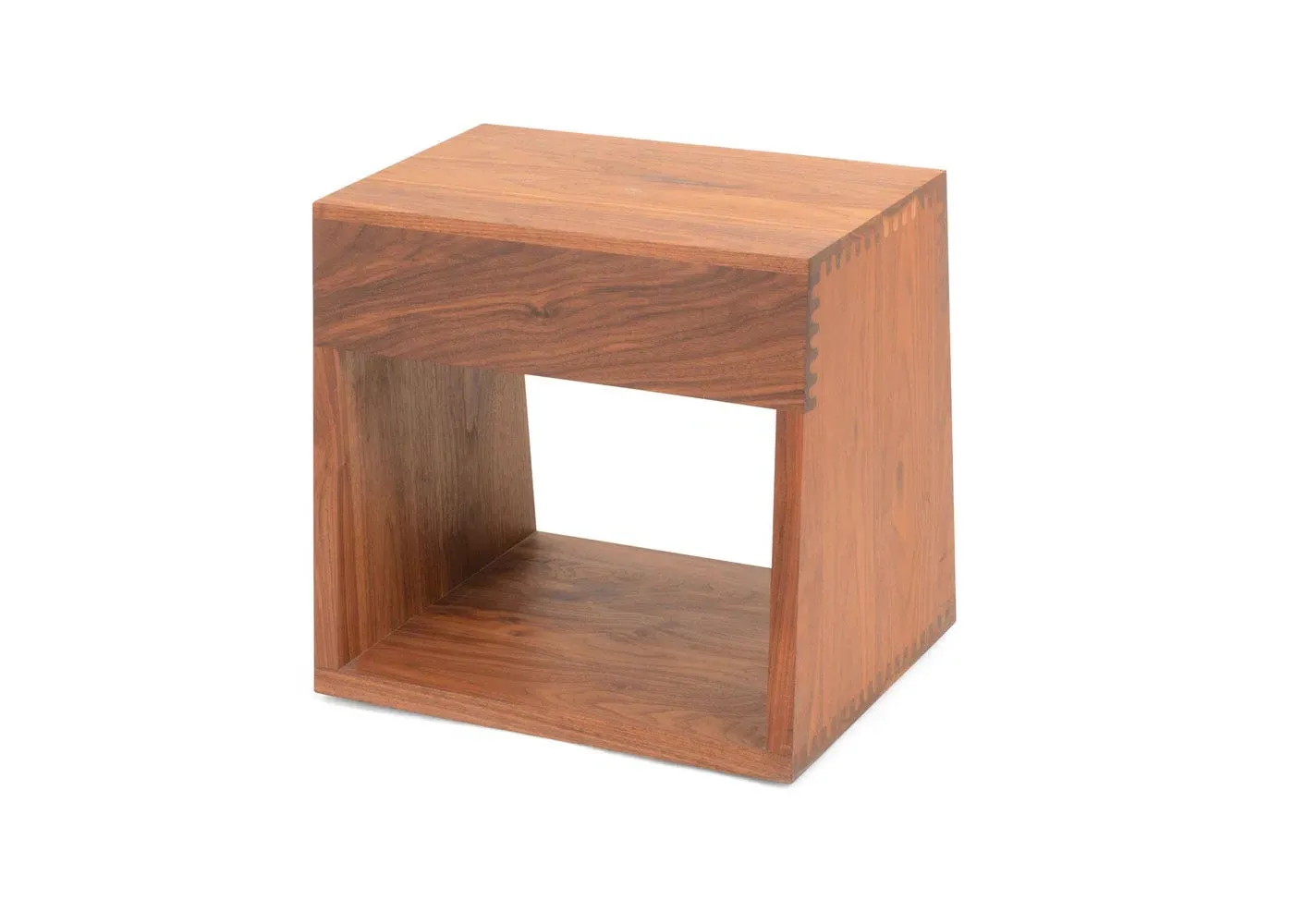 Tall Side Table with Shelf - Dark Wood, Walnut image