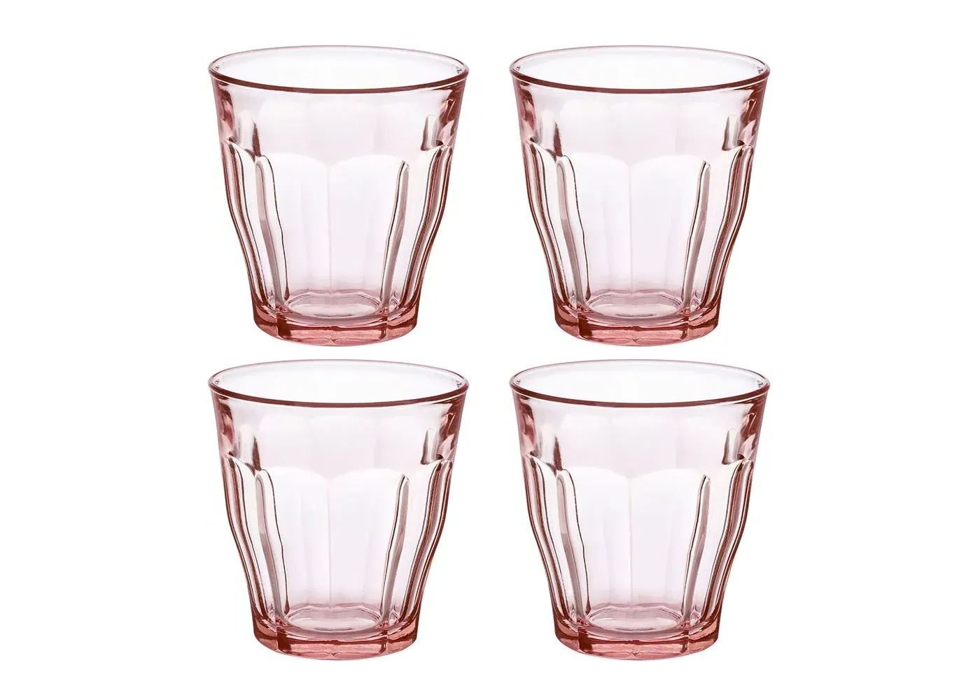 4-Piece Glass Set 25cl - Rose, Tempered Glass
