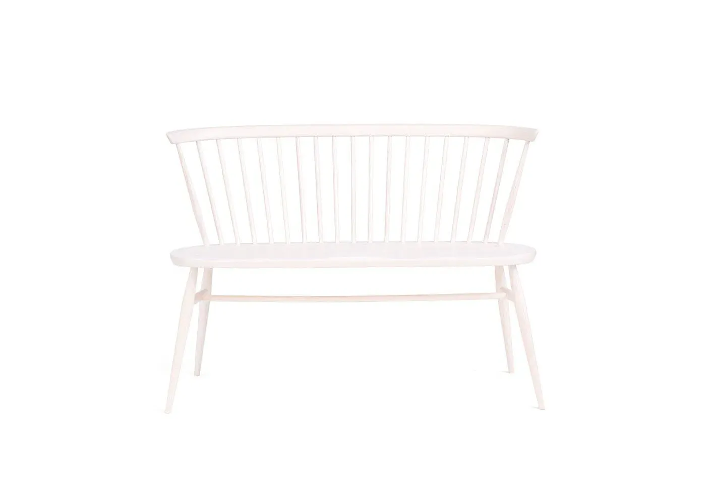 2-Seater Loveseat with Spindle Back - White, Ash image