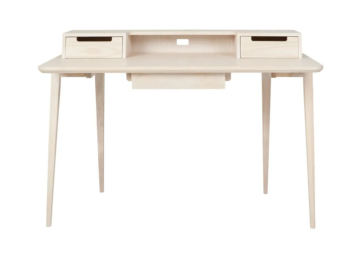 2-Tier Desk with Storage - Off White, Ash