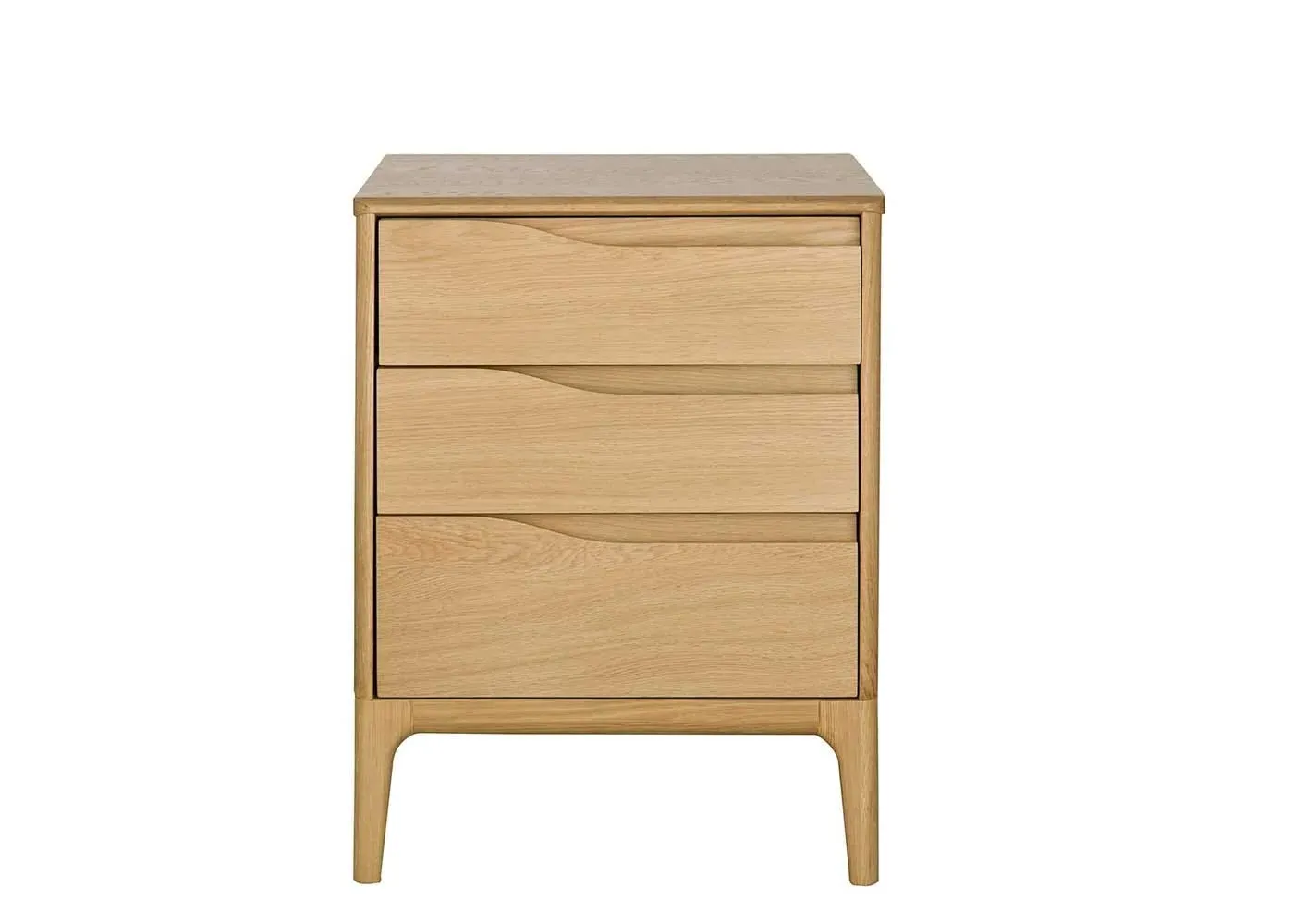 3-Drawer Cabinet with Cutaway Pulls - Oak image