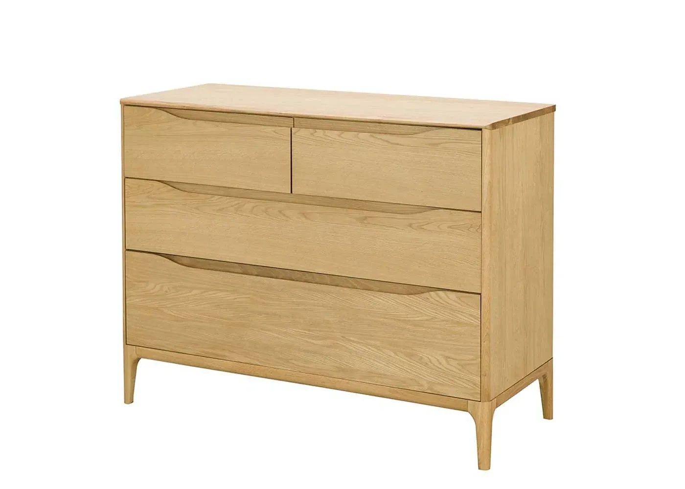 4-Drawer Wide Chest - Light Wood, Oak image