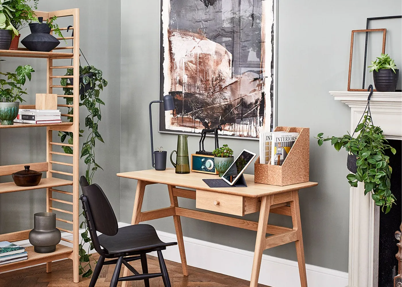 4-Shelf Shelving Unit - Light Wood, Oak