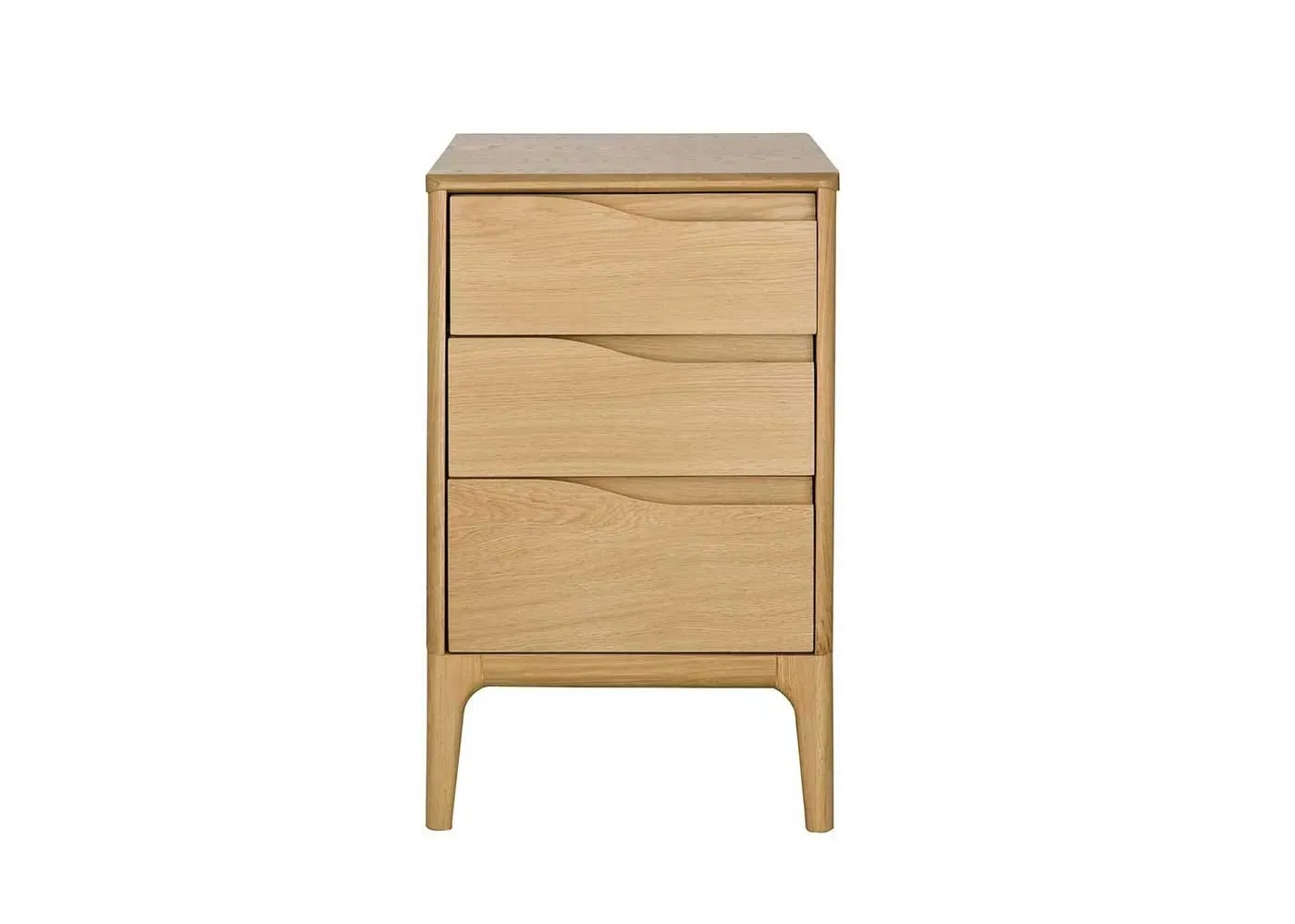 Compact Bedside Table with 3 Drawers - Oak image