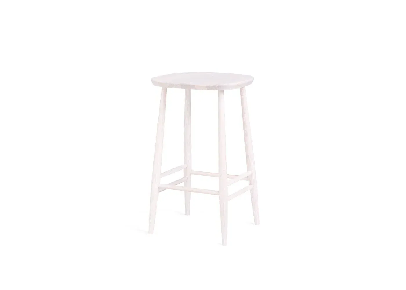 Counter Stool with Curved Seat - Light Wood, Ash