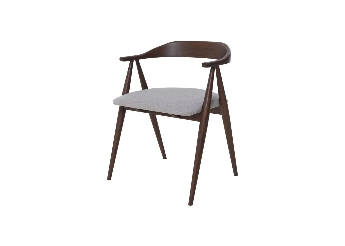Dining Armchair with Cushion - Grey, Dark Wood image