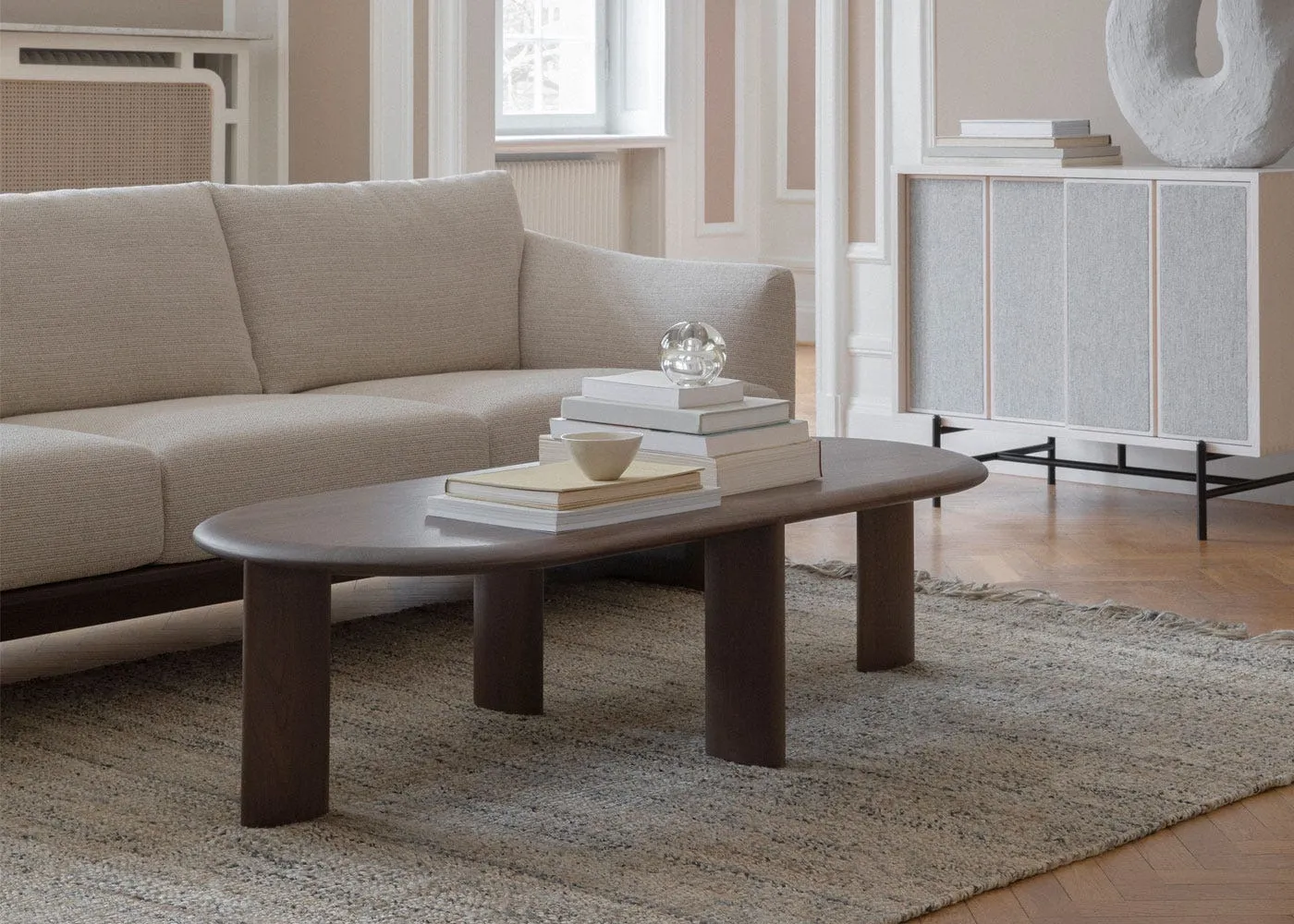 Long Coffee Table - Black, Ash Wood