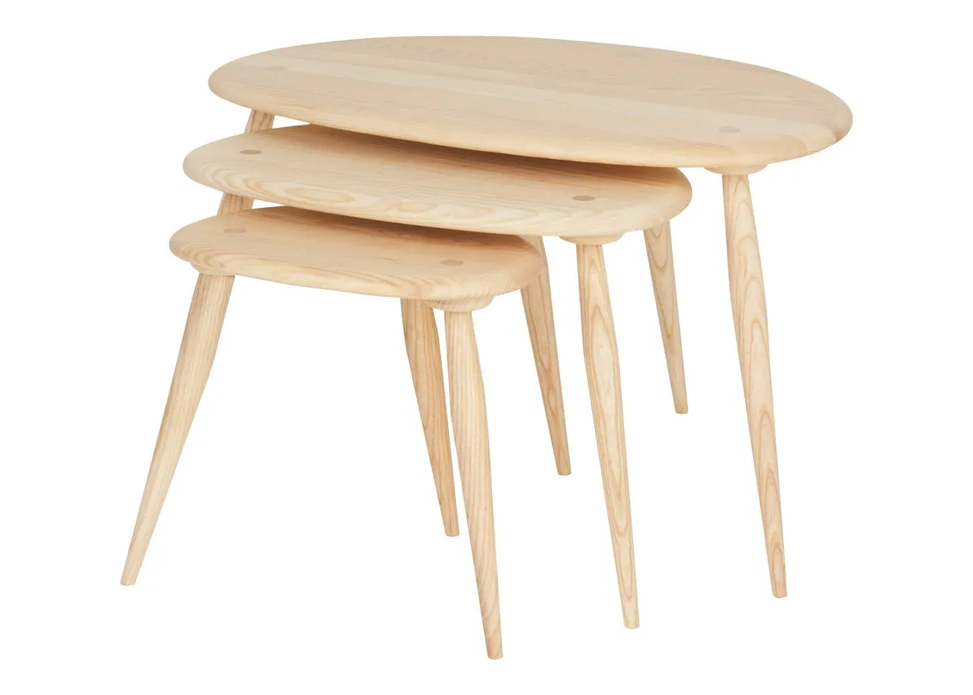 Pebble Nest Coffee Tables - Light Wood, Elm image