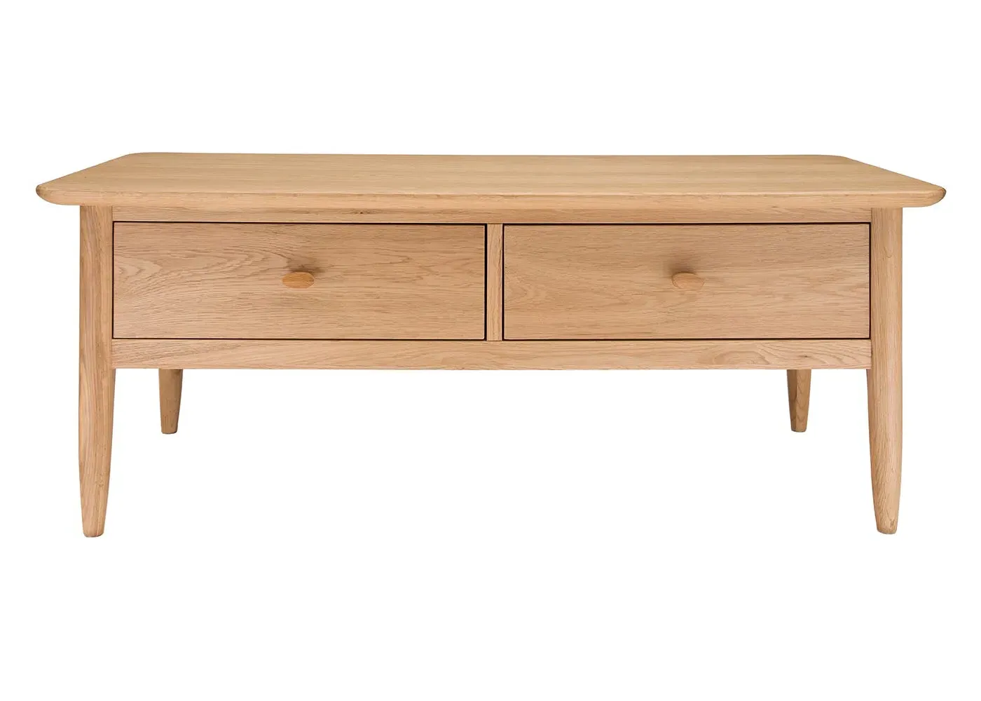 Round Coffee Table with Storage - Light Wood, Oak image