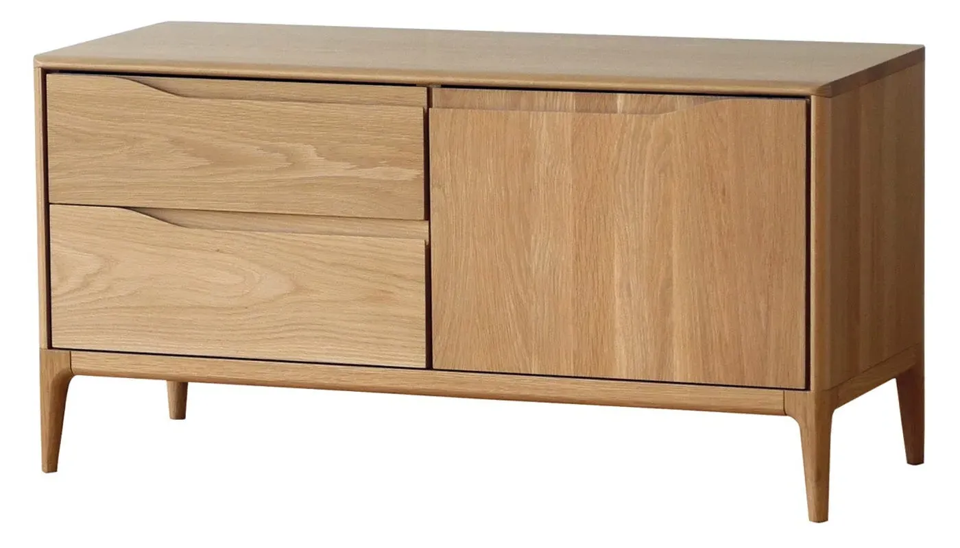 Small TV Unit with Soft-Close - Light Wood, Oak image