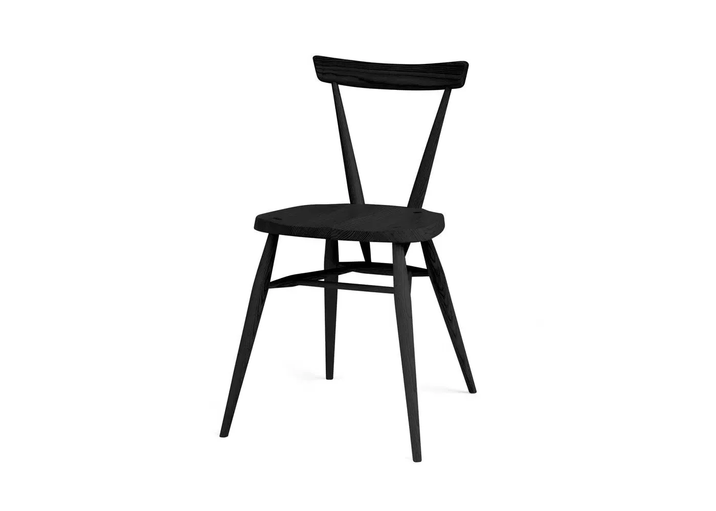 Stacking Chair with Spindle Back - Black, Ash image