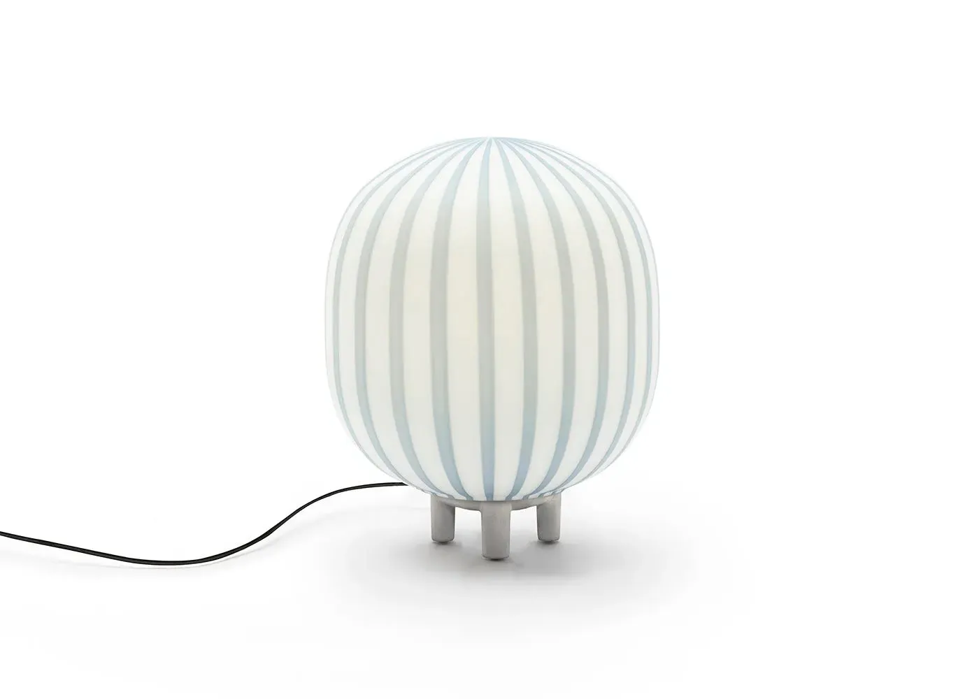 Cylinder Table Lamp Filigrana Design - White/Blue