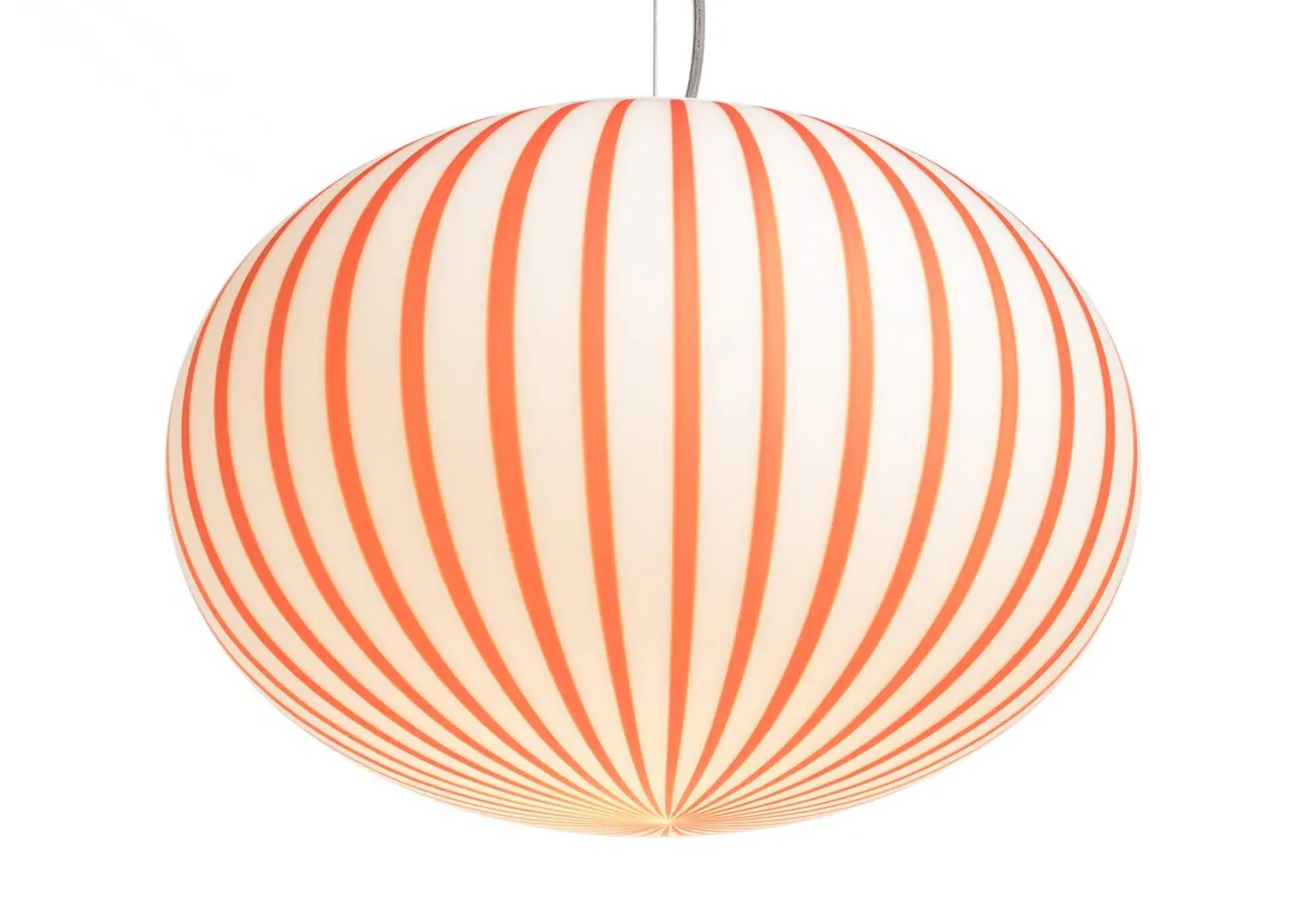 Large Ellipse Pendant Light - White/Red