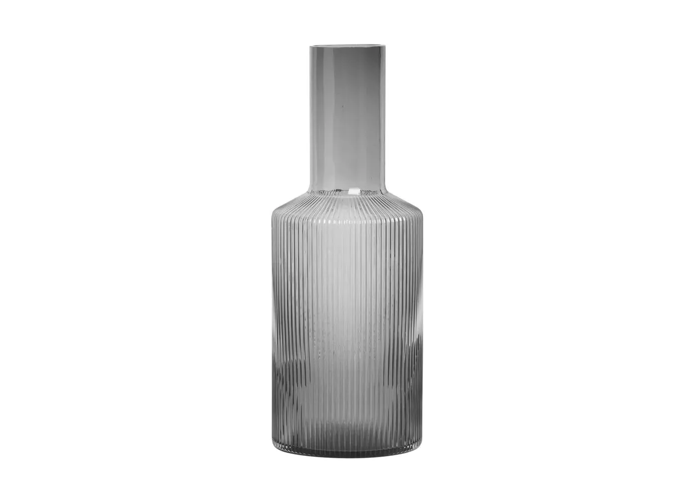 Carafe with Ridge Design - Smoked Grey, Glass image