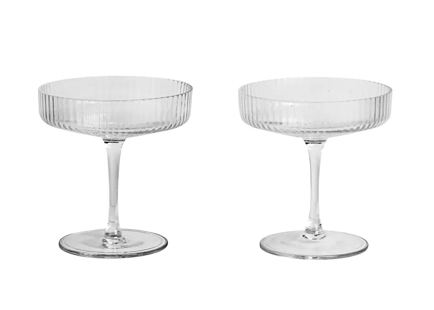 Champagne Saucers Set of 2 - Clear Glass image