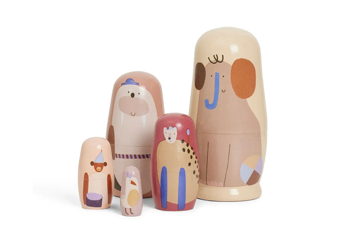Critter Nesting Dolls Set - Multi, Wood image