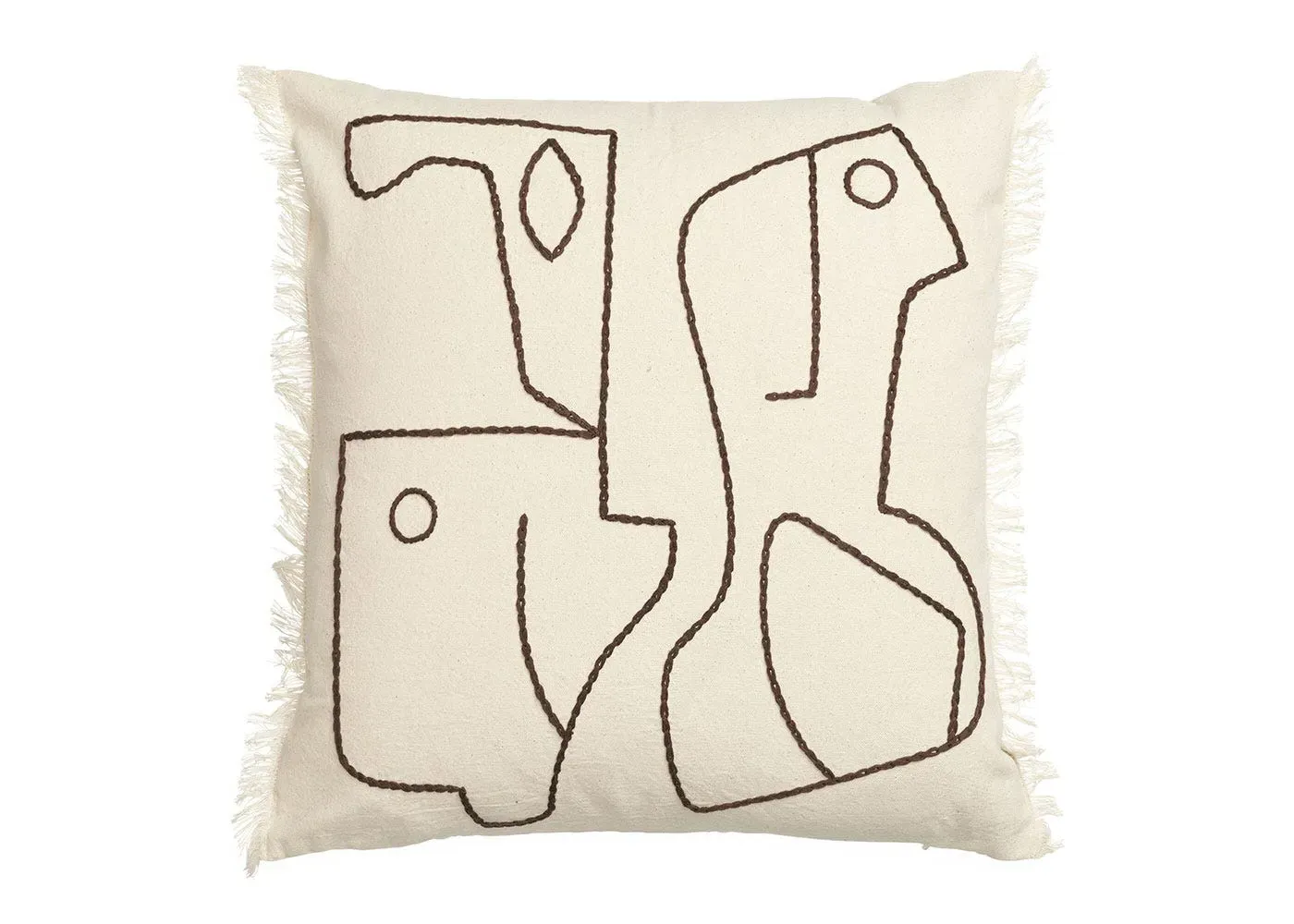 Square Cushion Figure Pattern - Brown image