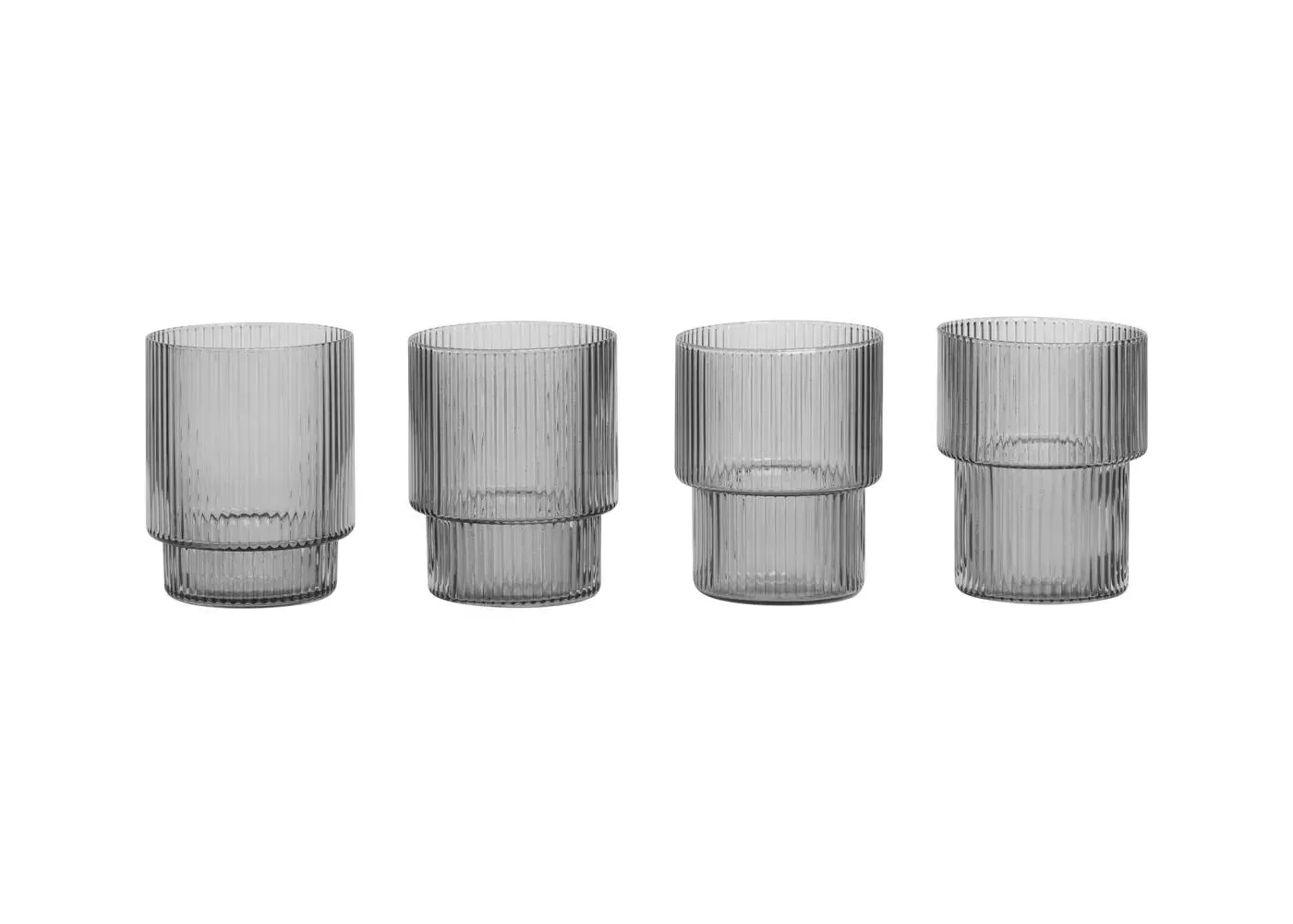 Tumbler Glass Set of 4 - Smoked Grey, Glass