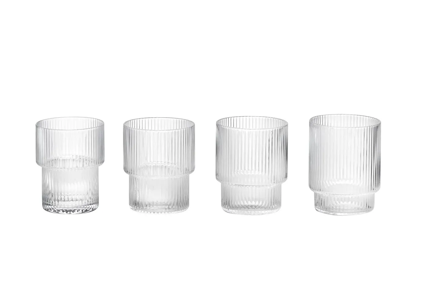 Tumbler Glasses Set of 4 - Clear Glass