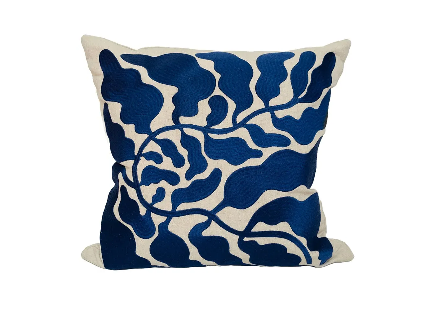 Square Cushion with Embroidery - Blue image