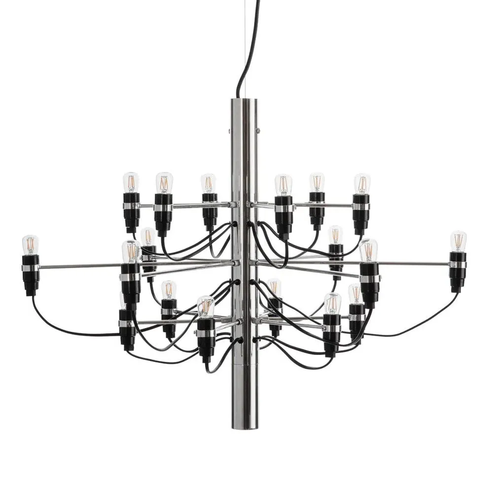 18-Arm Chandelier with Clear Bulbs - Chrome