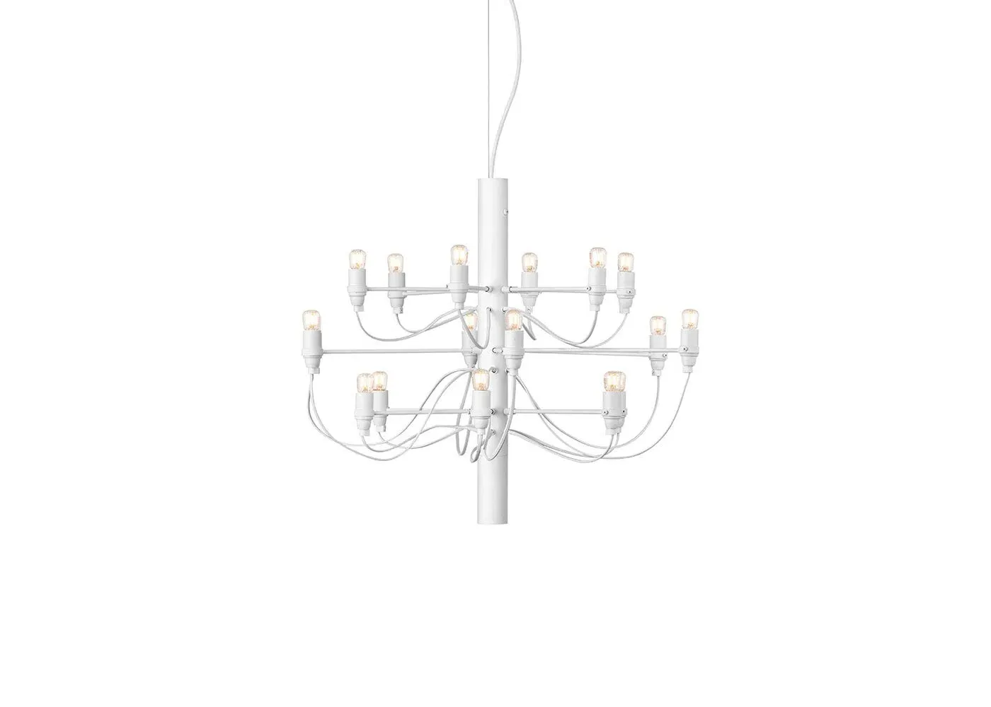 18-Light Chandelier - White, Metal image