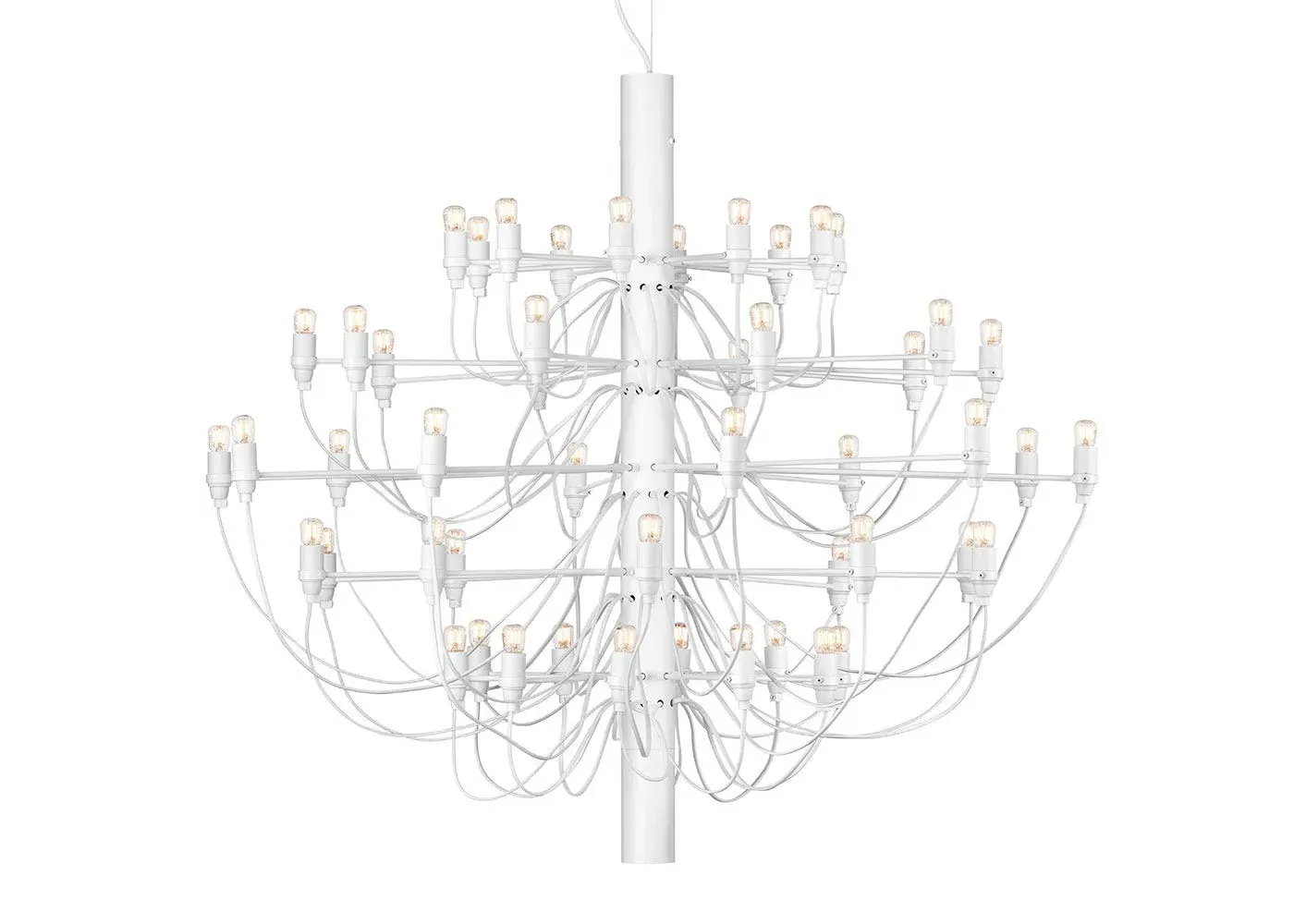 50-Light Chandelier - White, Metal image