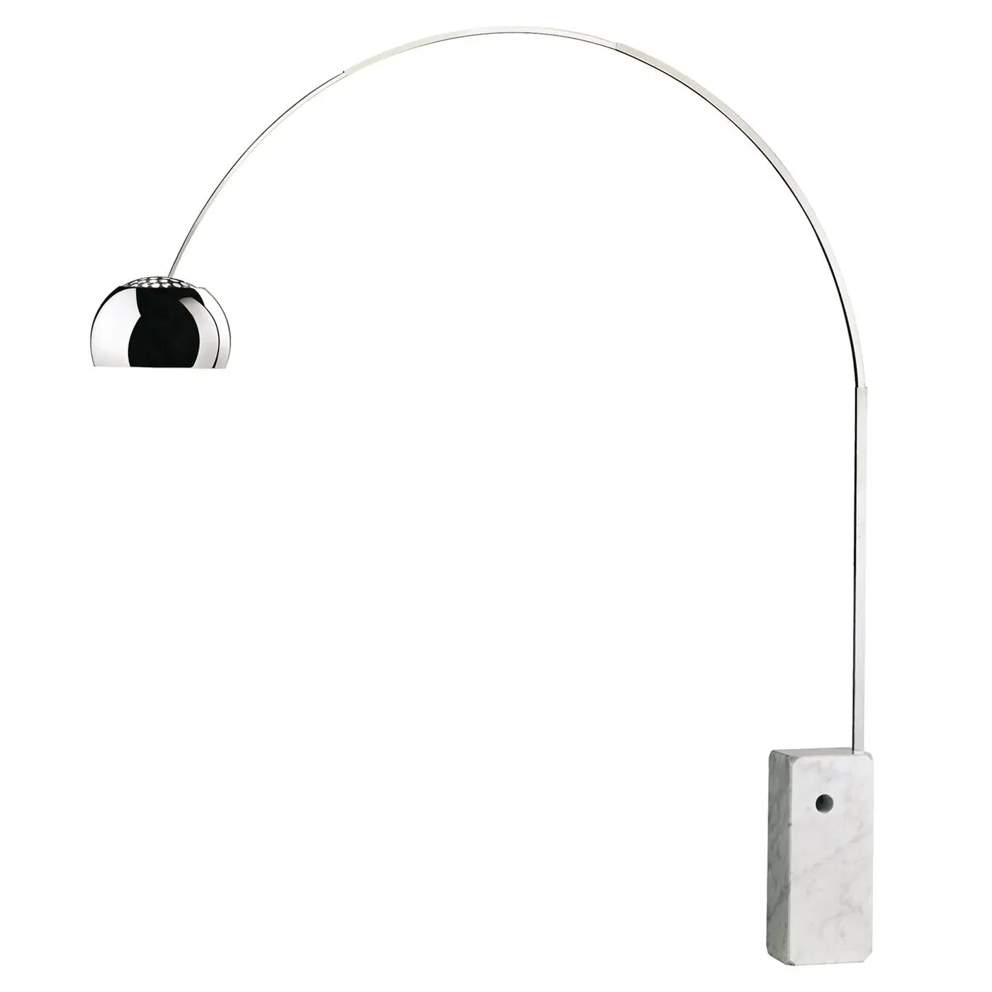 Arched Floor Lamp E27 - Chrome, Marble Base image