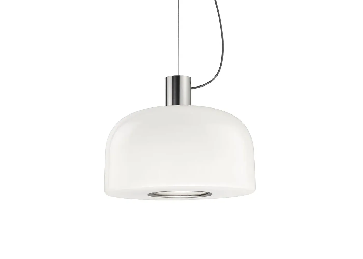 Bellhop Pendant Light - White, Chrome