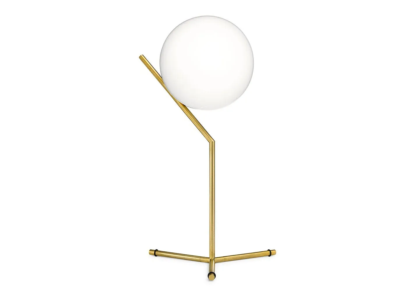High Table Light with Glass Shade - Brass