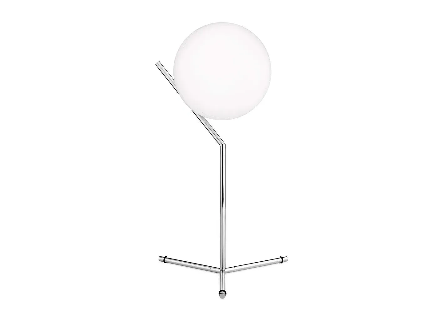 High Table Light with Glass Shade - Chrome