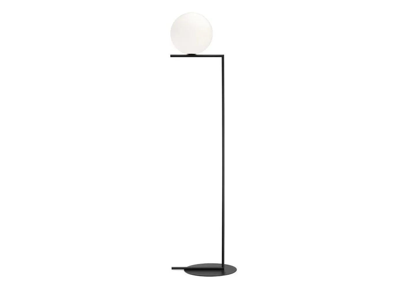 IC F2 Floor Lamp with Glass Shade - Black, Metal image