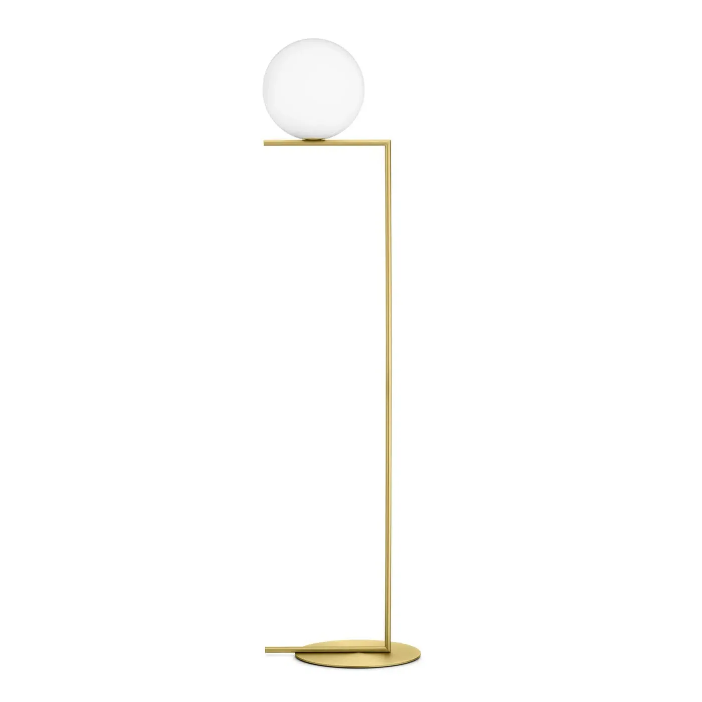 IC F2 Floor Lamp with Glass Shade - Brass, Metal