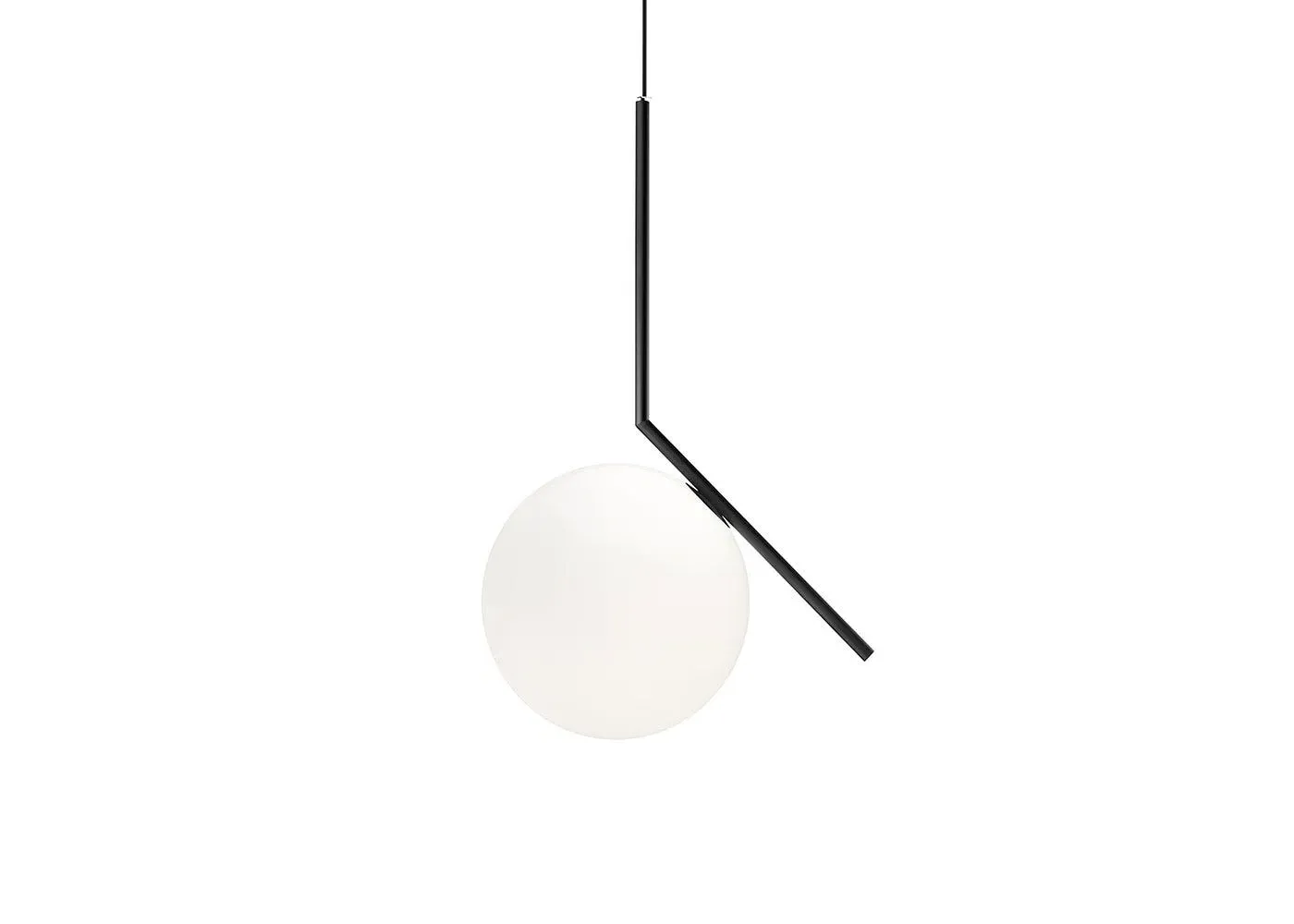 Pendant Light with Glass Shade - Black, Metal image