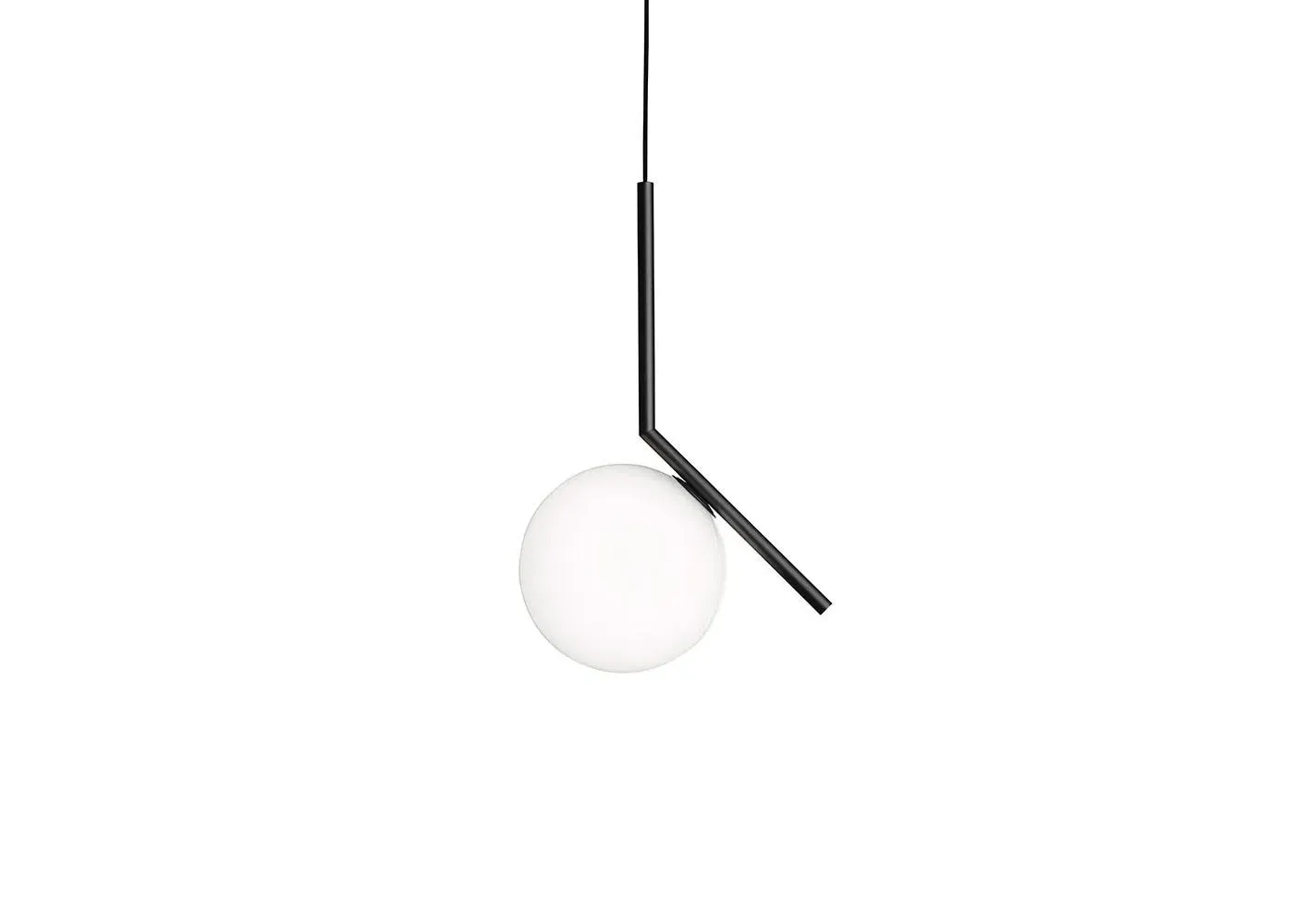 Pendant Light with Glass Shade - Black, Metal image