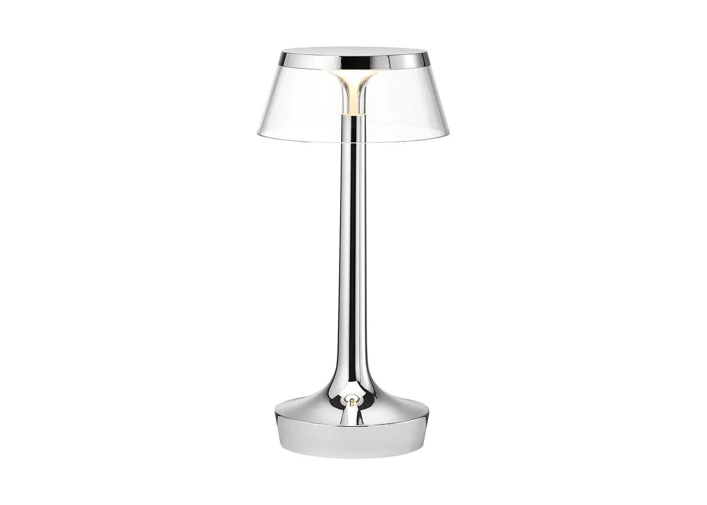 Portable LED Table Lamp with Shade - Chrome