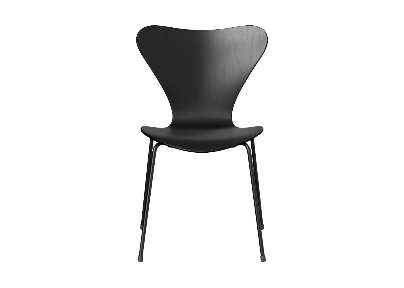 Dining Chair with Black Legs - Black, Ash Wood image