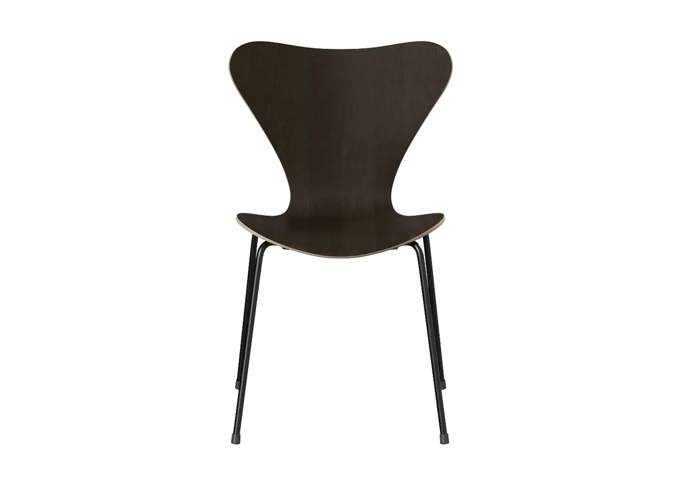 Dining Chair with Black Legs - Dark Wood, Oak