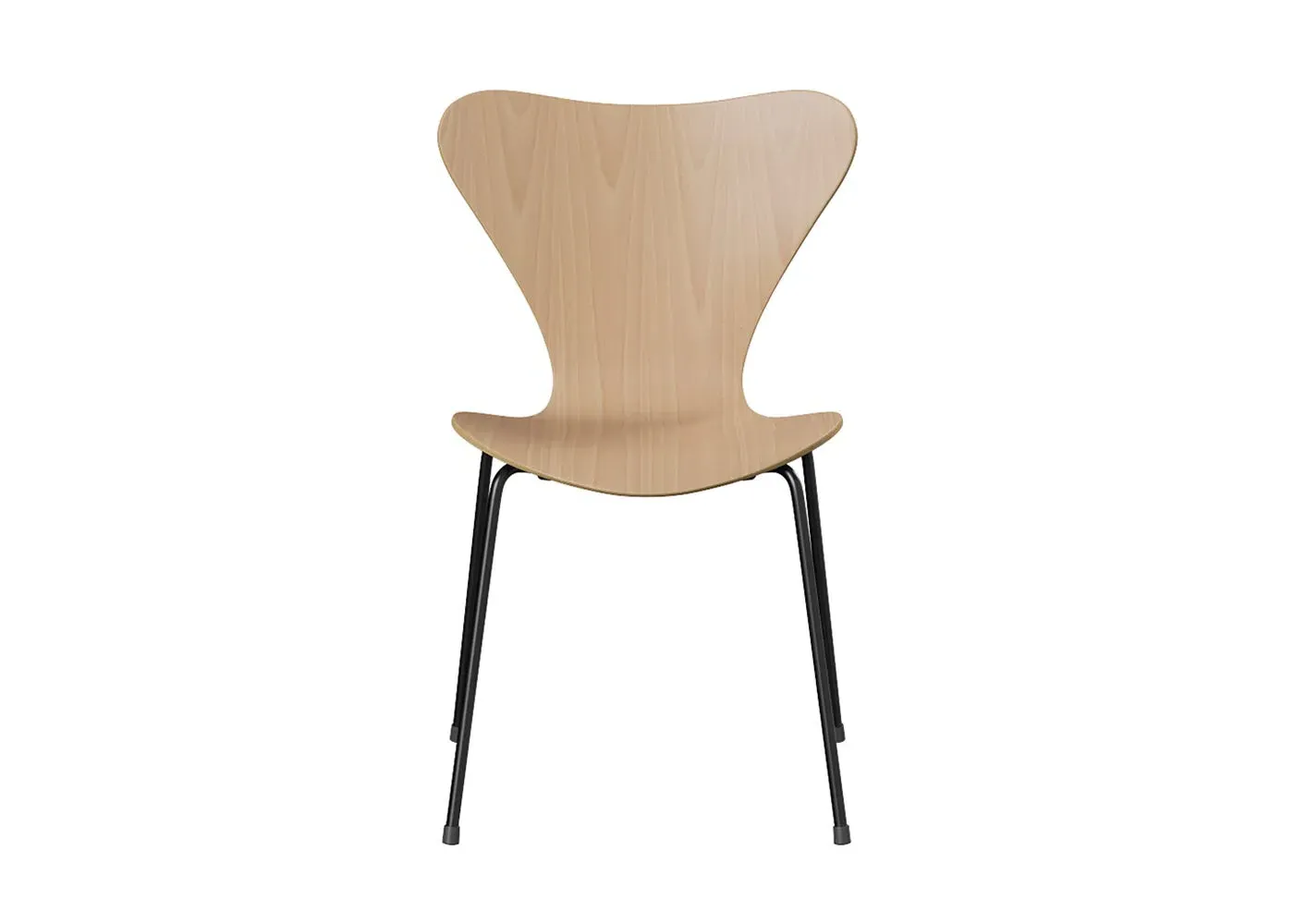 Dining Chair with Black Legs - Light Wood, Beech