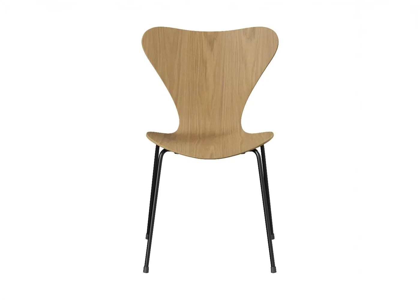 Dining Chair with Black Legs - Oak, Veneer