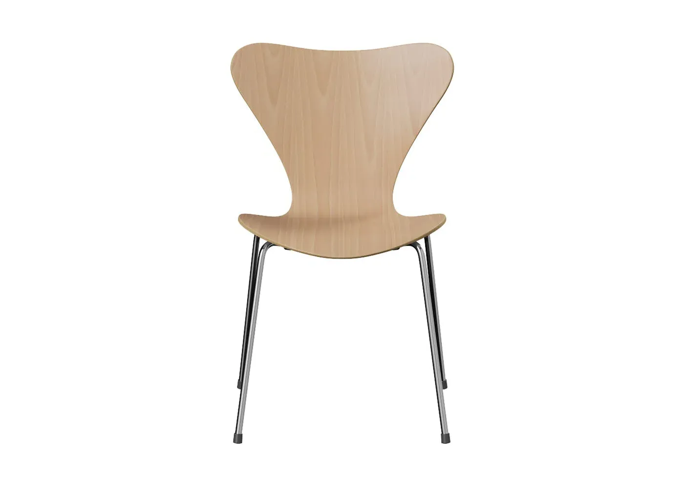 Dining Chair with Chrome Legs - Light Wood, Beech