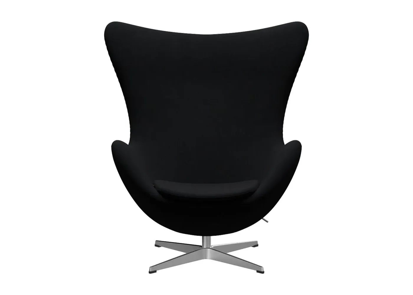 Egg Chair with Swivel Base - Black, Fabric image