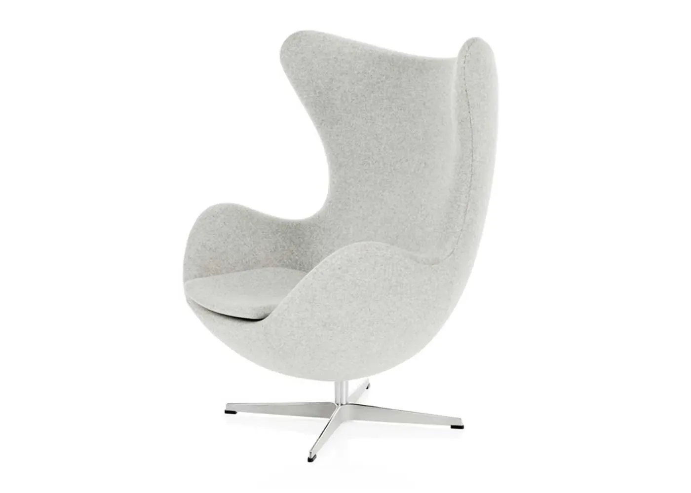Egg Chair with Swivel Base - Grey, Fabric