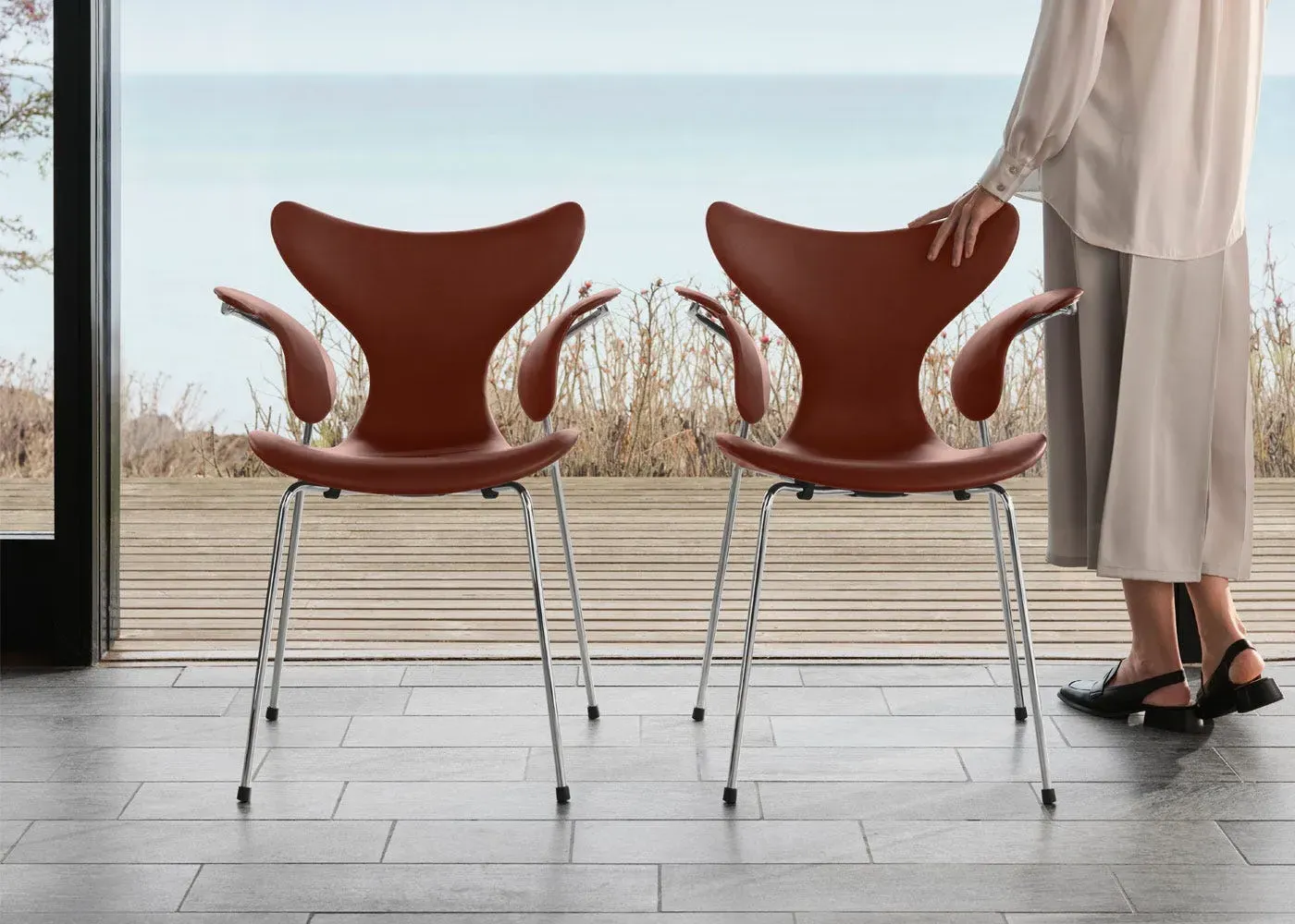 Lily Armchair Anniversary Piece - Brown, Leather