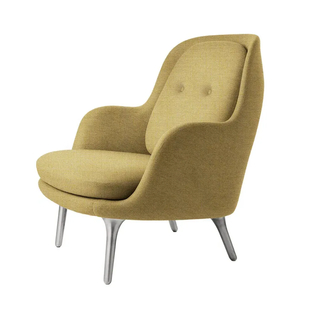 Lounge Chair with Foam Backrest - Yellow, Fabric image