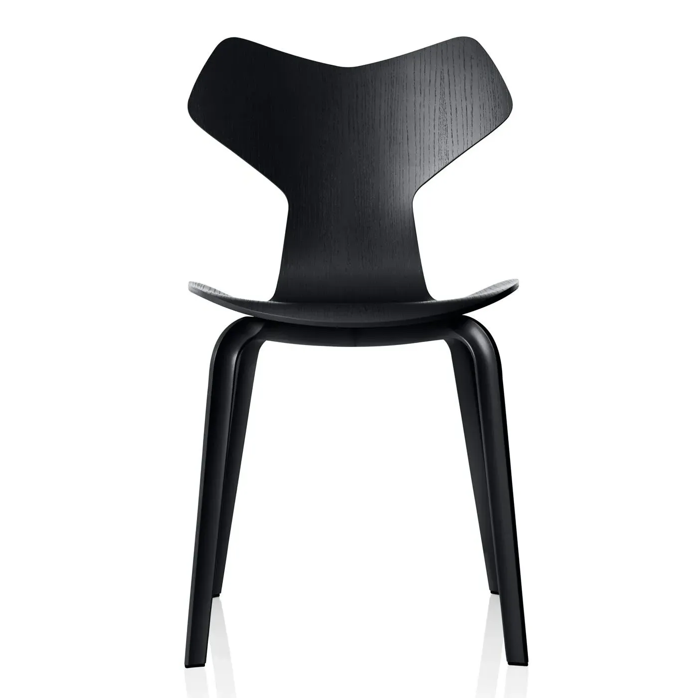 Side Chair with Curved Back - Black, Ash Wood image