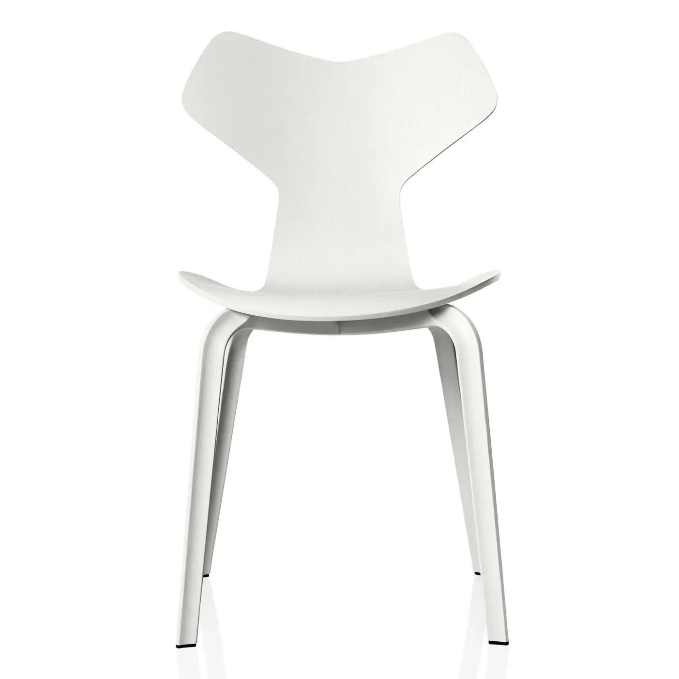 Side Chair with Curved Back - White, Ash Wood