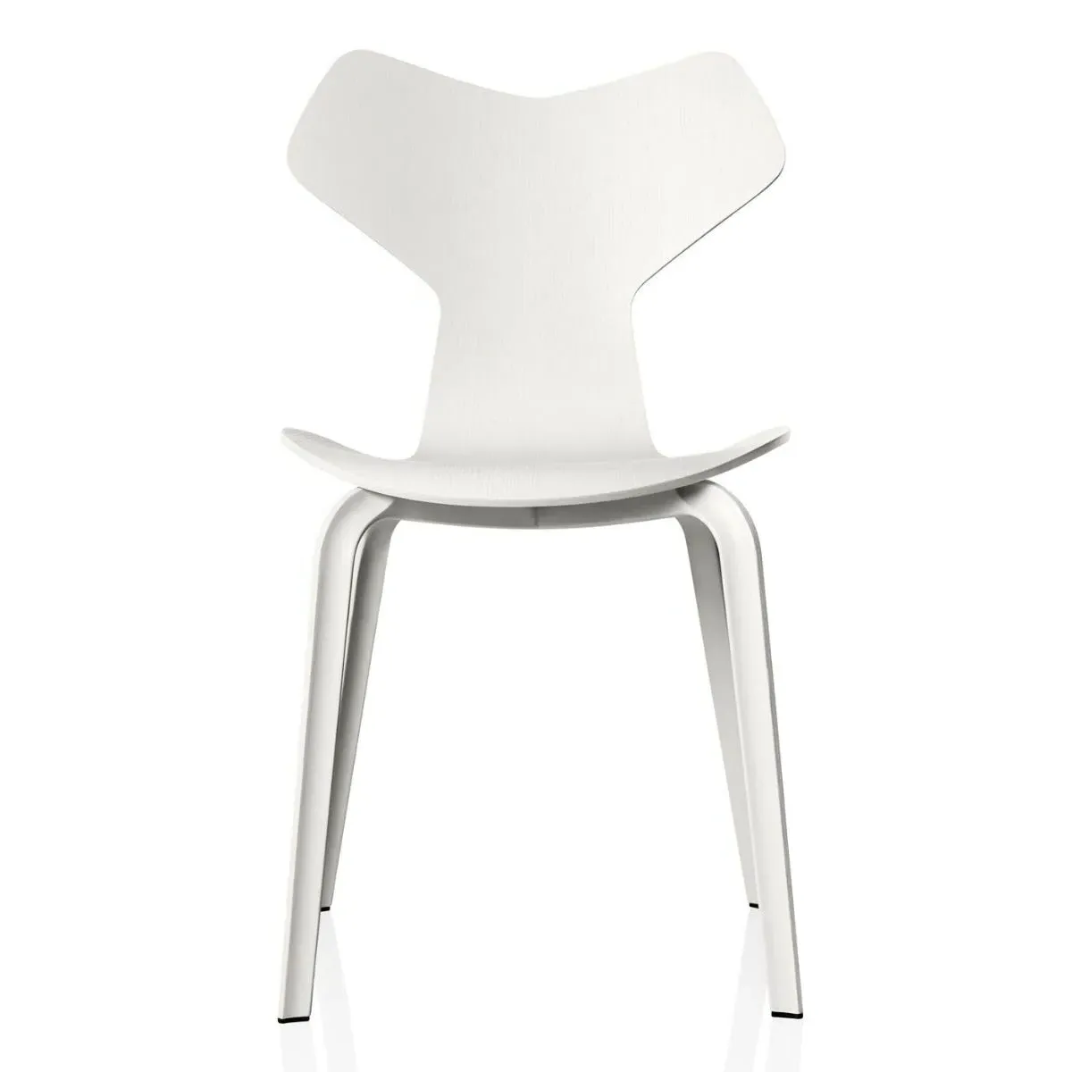 Side Chair with Curved Back - White, Ash Wood
