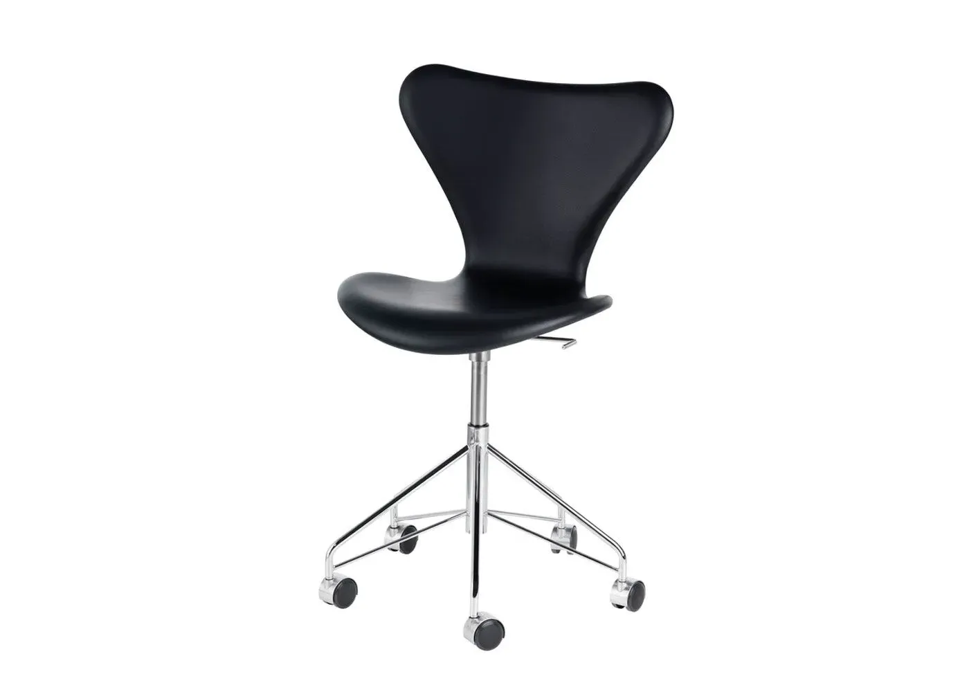 Swivel Chair with Upholstery - Black, Leather image