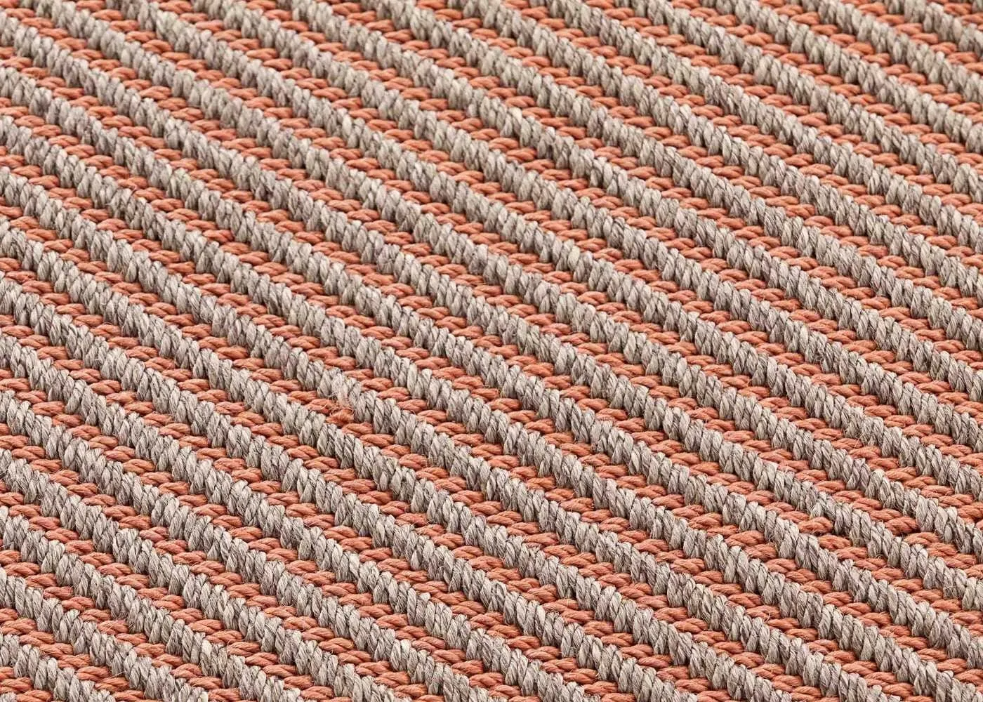 Diagonal Outdoor Rug with Tassels - Peach